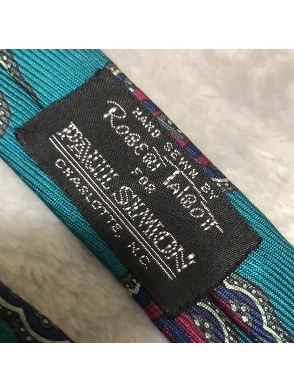 Robert Talbots Aqua Blue Print Tie